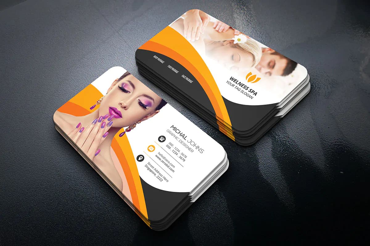 طرح کارت ویزیت اسپا و سلامت
