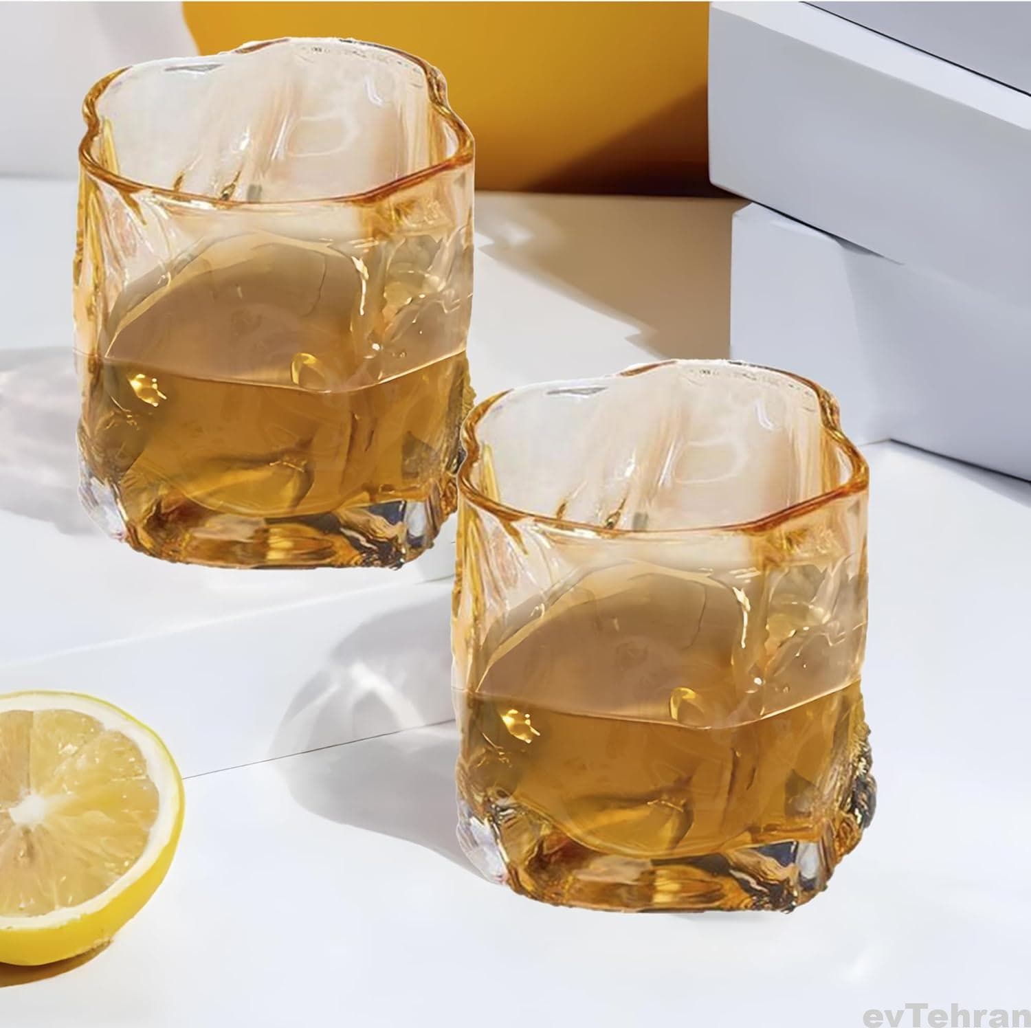 لیوان دفرمه عسلی دلی (Deliglass) – ست 6 عددی — تصویر ۳