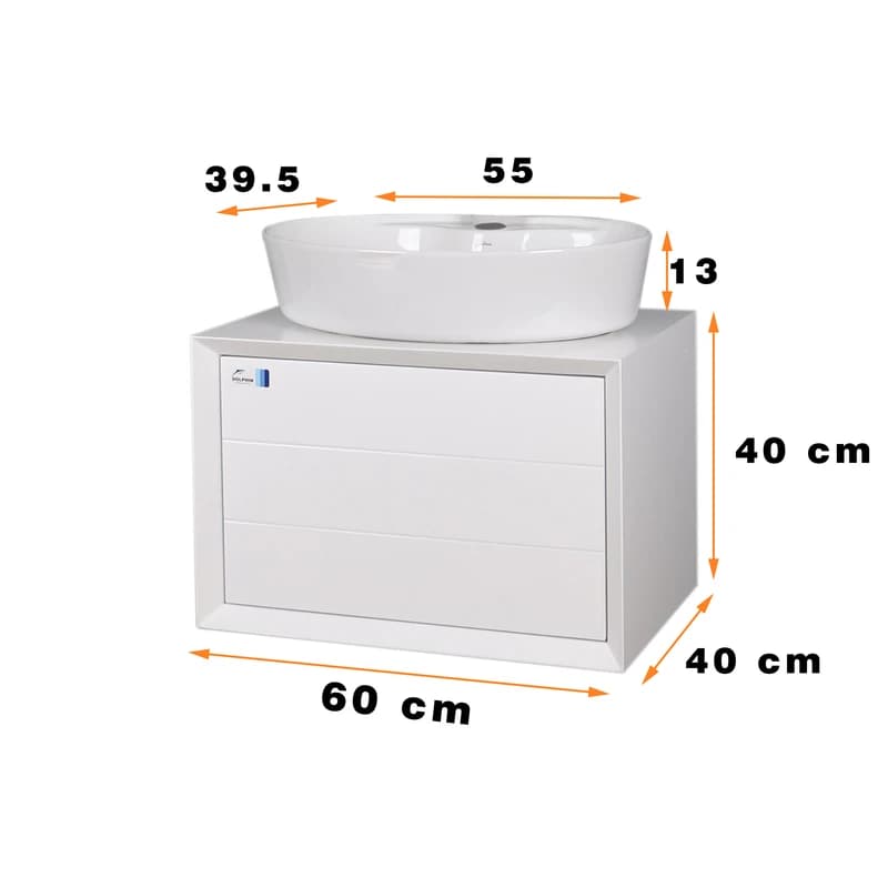 ست کابینت و روشویی دلفین مدل 6040-W به همراه آینه — تصویر ۲