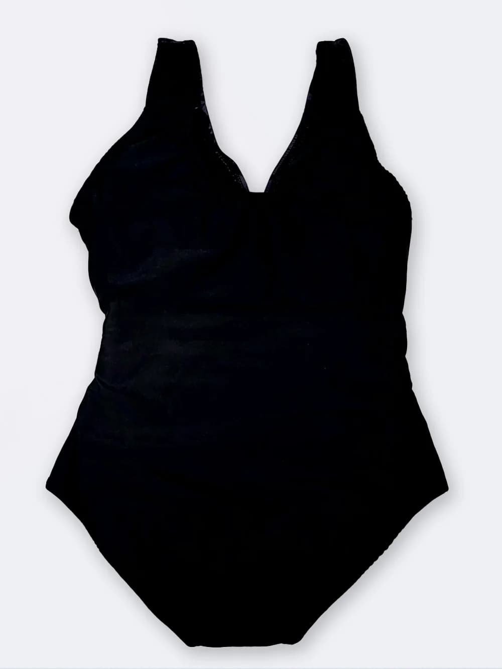 مایو زنانه شیک اسلیپ کمر شیشه ای و کاپدار اسپیدو ( Speedo ) مشکی و طوسی — تصویر ۲