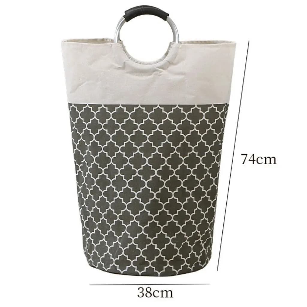 سبد لاندری طرح Quatrefoil دسته فلزی کد m288 — تصویر ۴