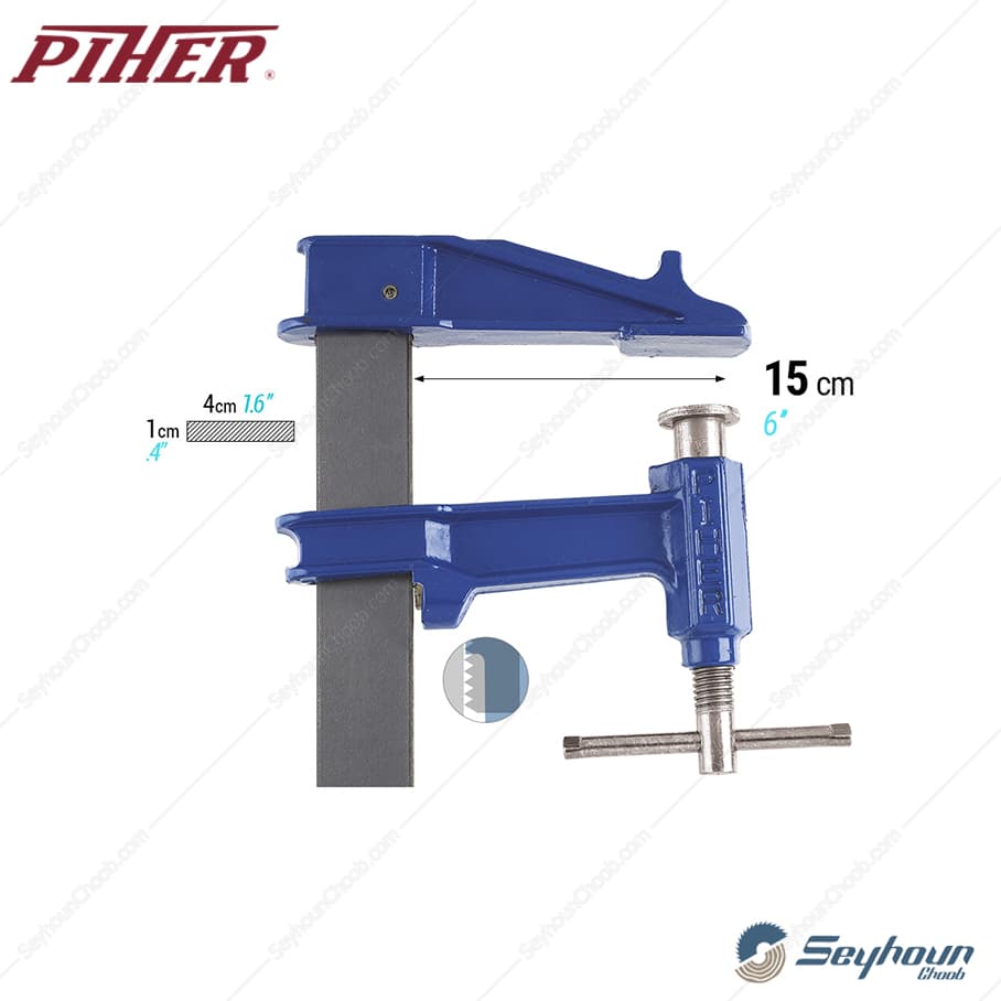 پیچ دستی 60×15 سانتی متر پیهر مدل PIHER 05060 — تصویر ۲