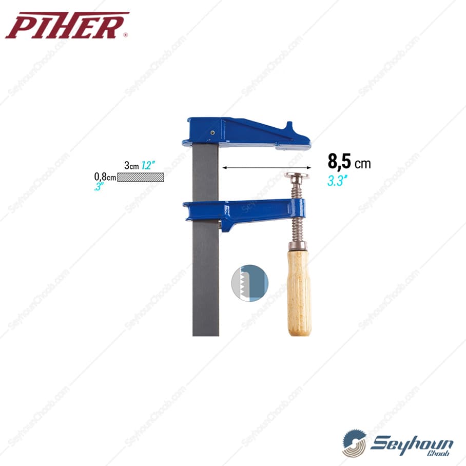 پیچ دستی 30×8.5 سانتی متر پیهر مدل PIHER 41030 — تصویر ۲