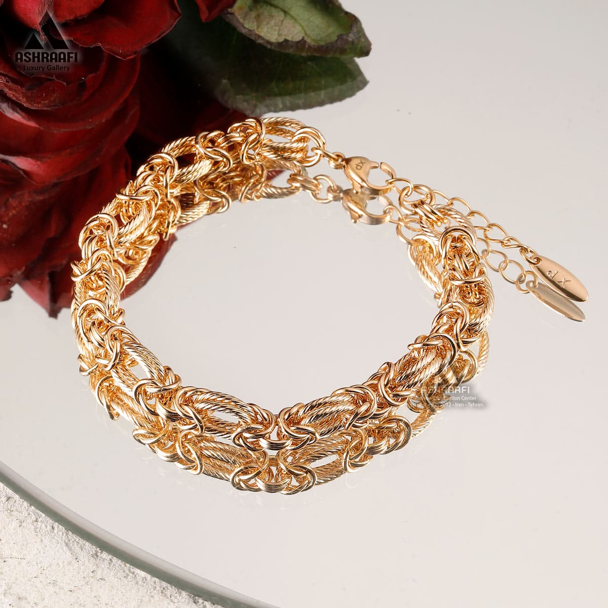 دستبند زنانه زنجیری Byzantine Link Chain Bracelet G1 — تصویر ۲
