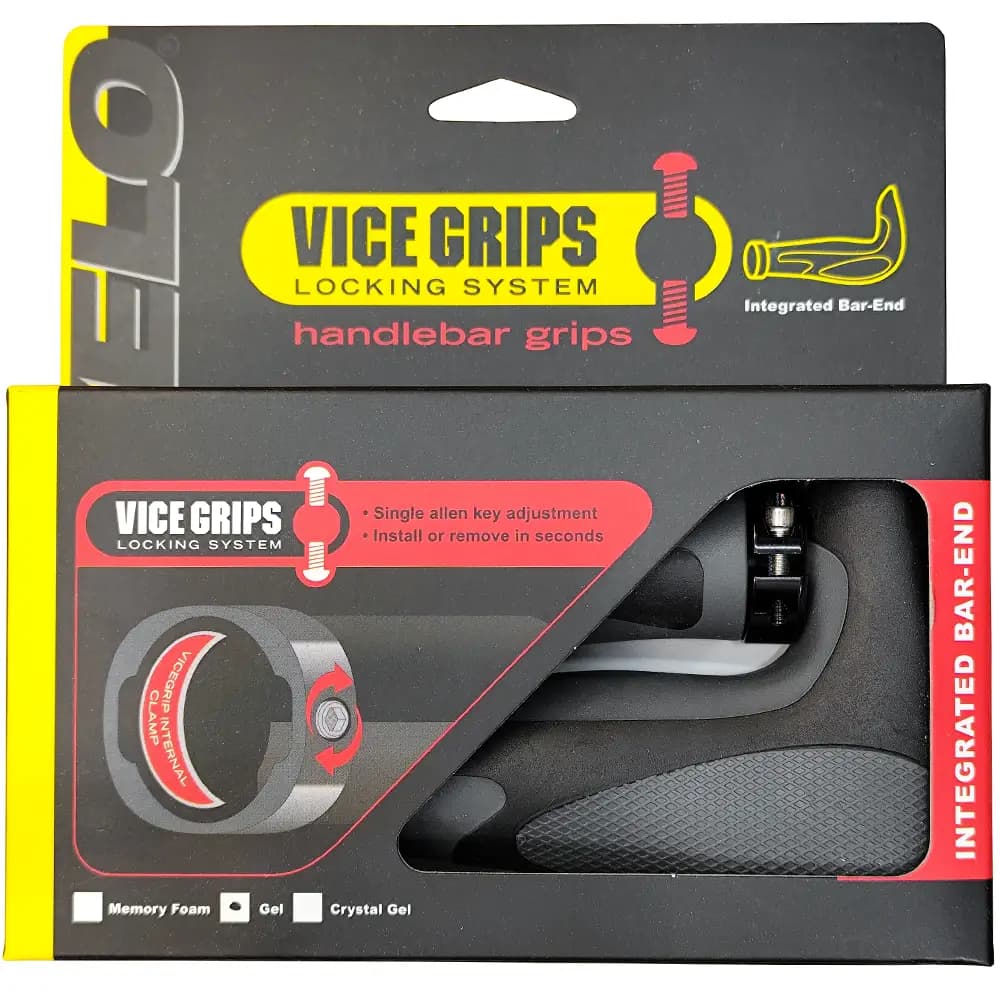 خرید گریپ شاخ گاوی دار Velo Vice Grips دوچرخه طبی ژله ای مدل وایس ارگونومیک کامفورت/ Velo Grips Vice Grips Integrated Bar-End / دوچرخه کوهستان شهری تورهای طولانی و سفرهای جادهای / اصل با ضمانت © — تصویر ۲
