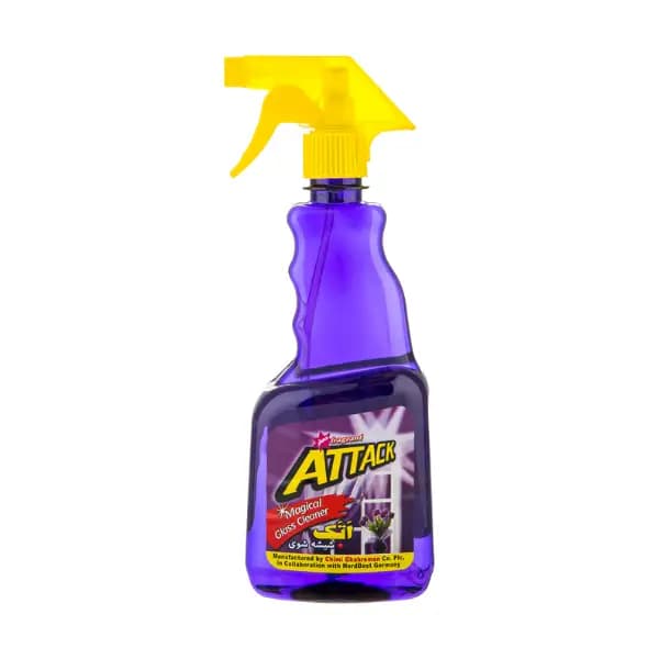 اسپری شیشه پاک کن اتک Attack مدل Purple رنگ بنفش حجم 750 میل — تصویر ۲