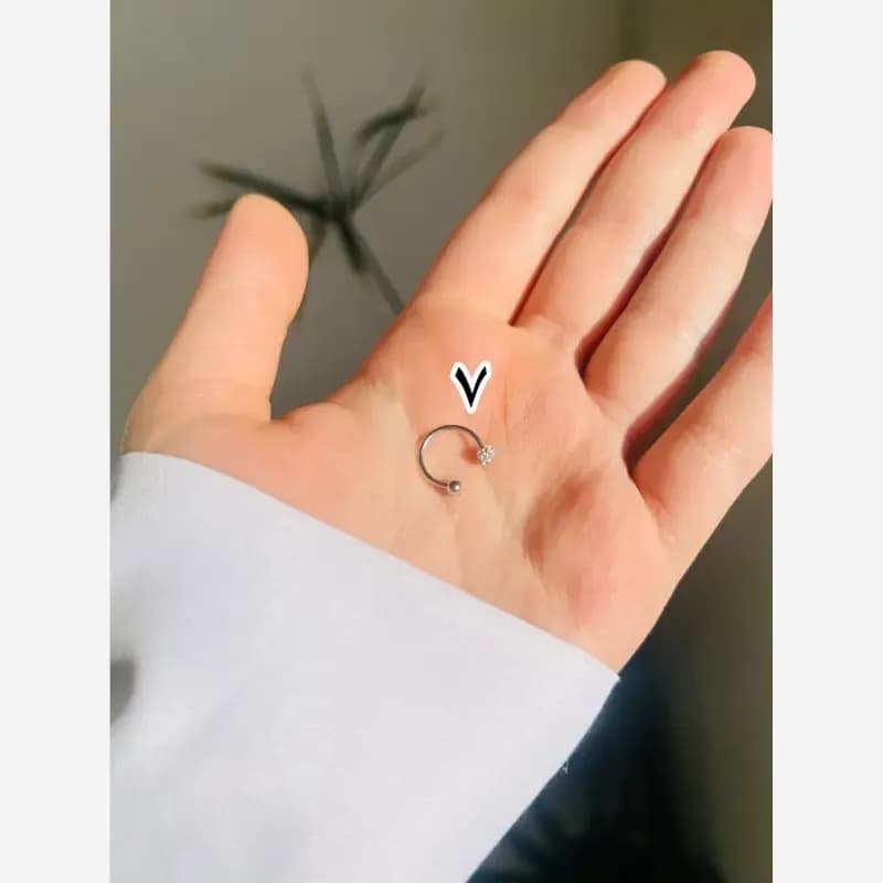پیرسینگ گوش استیل رنگ نقره ای ضد حساسیت پیچی — تصویر ۸