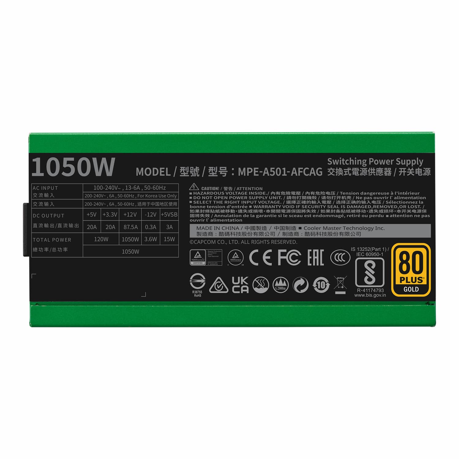پاور 1050 وات کولر مستر MWE GOLD 1050 V2 ATX 3.0 Blanka — تصویر ۶