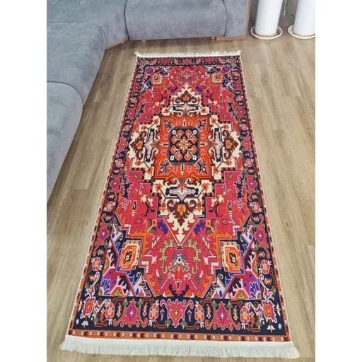 فرش ماشینی چاپی | فرشینه مخمل سنتی لاکی کد O137 (پس کرایه)