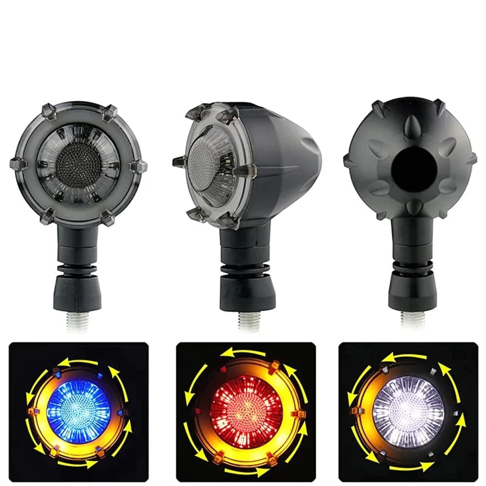 چراغ راهنما موتور سیکلت طرح دایره ای مدل Gowdex Luminark — تصویر ۳