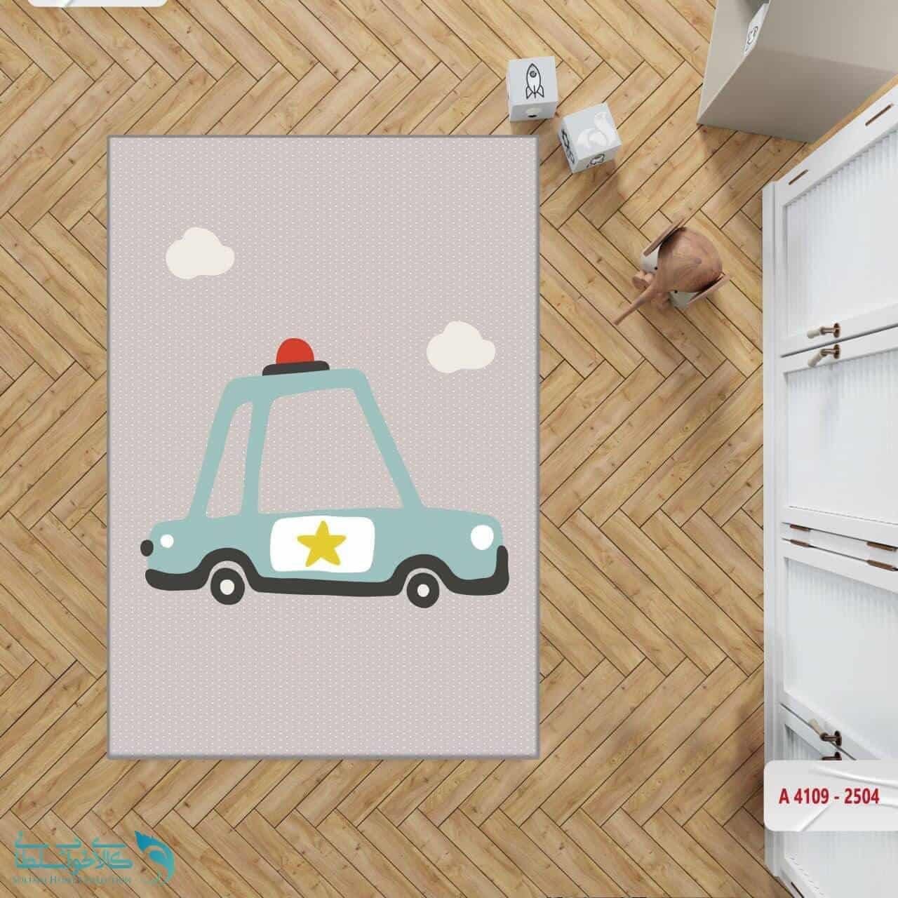 فرشینه اتاق کودک طرح ماشین پلیس کد A4109