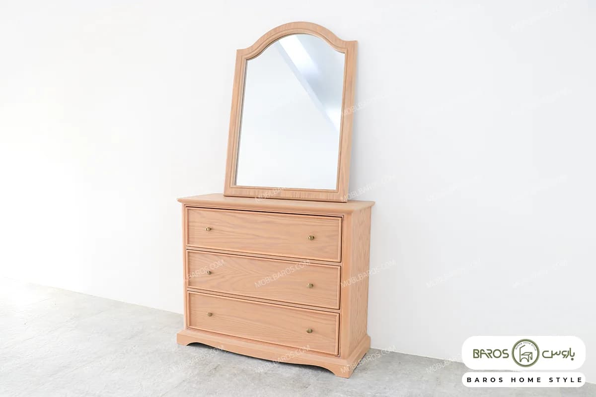 میز دراور و فایل سرویس خواب چوبی دلآرا — تصویر ۲
