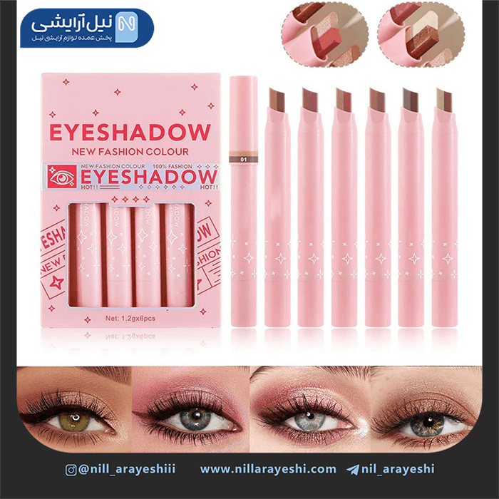 پک سایه چشم استیکی دو رنگ دراگون رانی شش عددی کد DR105A — تصویر ۲