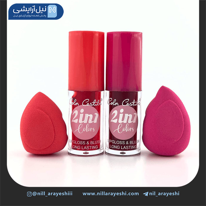 پک تینت لب و گونه همراه پد تخم مرغی کالر کاستل کد 6028 — تصویر ۴