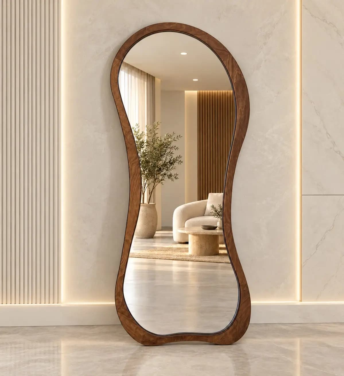 آینه دفرمه طرح چوب mr129