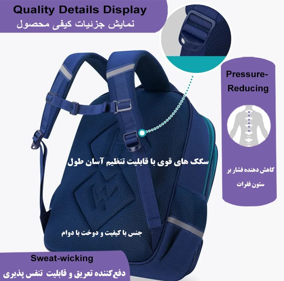 کوله پشتی هنگ وو مدل عروس دریایی به همراه جامدادی — تصویر ۲
