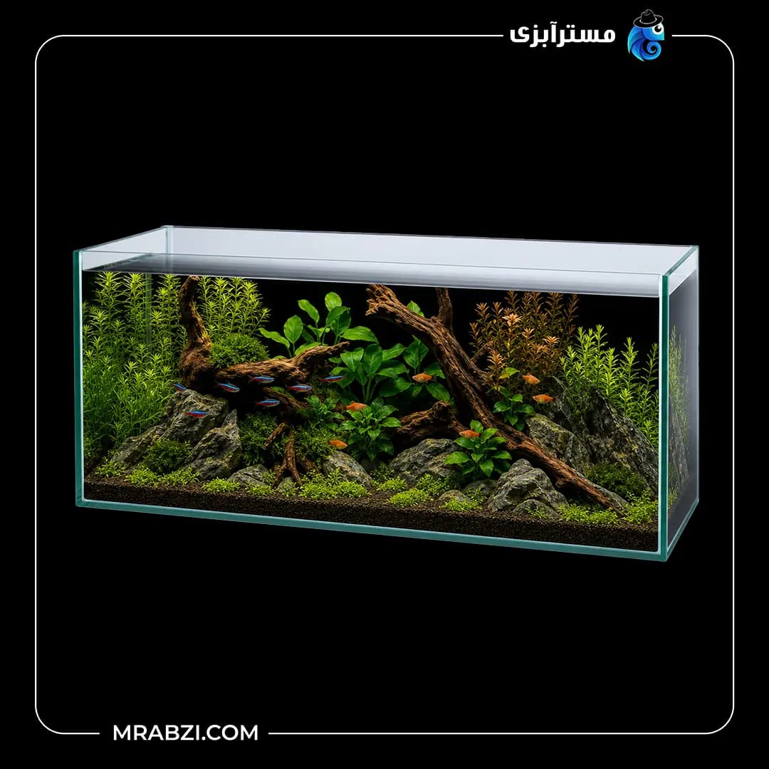 آکواریوم ریملس آکوا شیشه فلوت 10 میل (100*50*50)