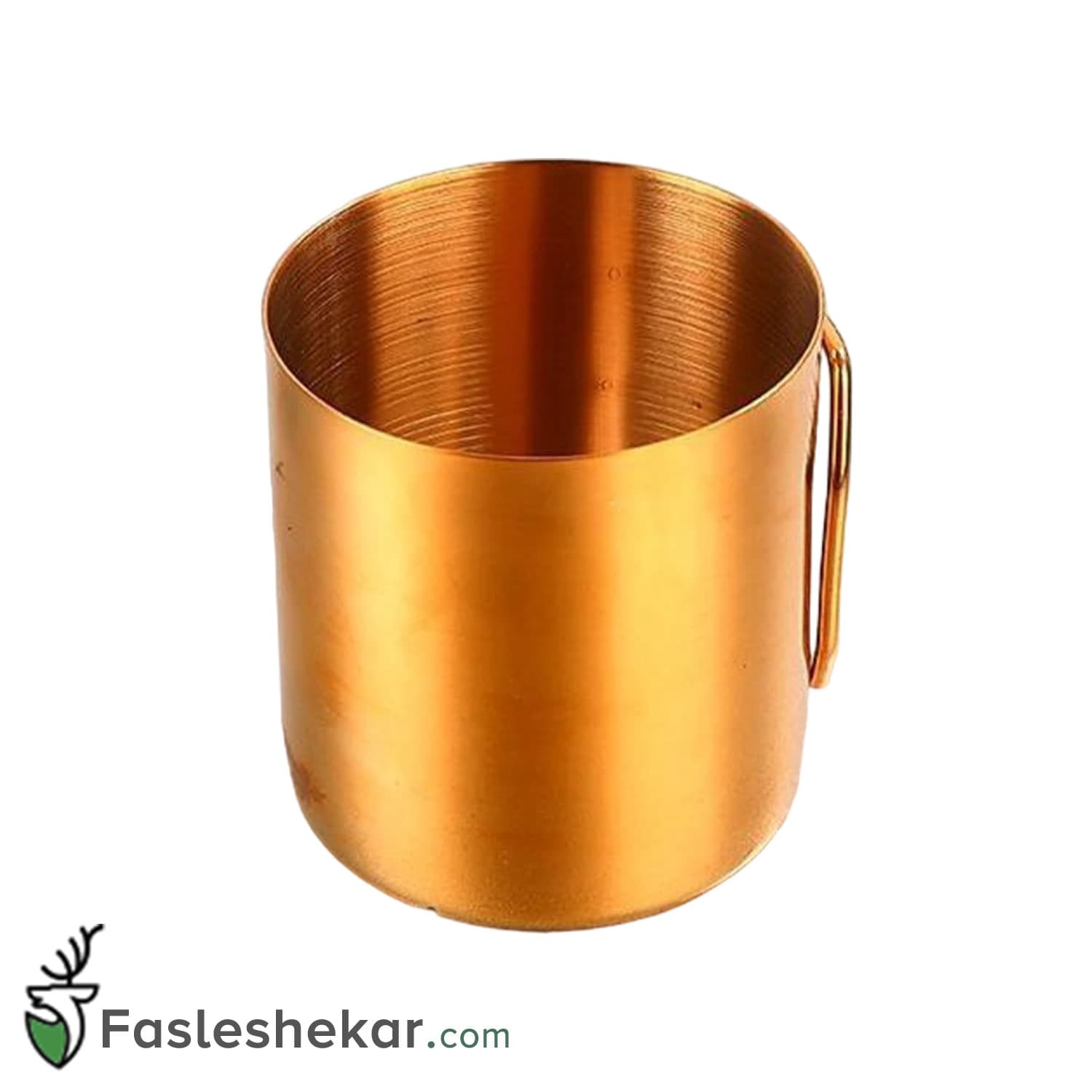 لیوان استیل طلایی دسته دار ظرفیت 350 میلی لیتر — تصویر ۲