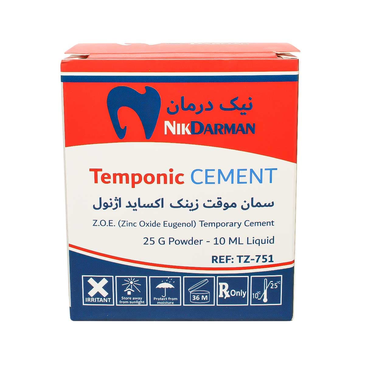 سمان موقت زینک اکساید نیک درمان | Nik Darman Temponic Cement Reinforced — تصویر ۶