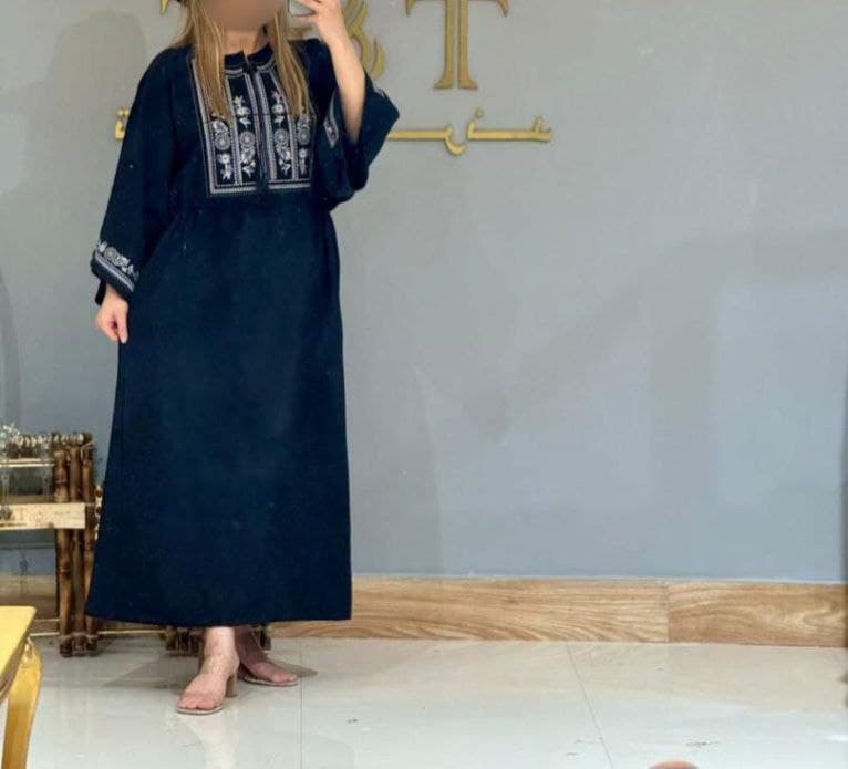 پیراهن ساحلی لینن گلدوزی استین کیمینو/کد6963 — تصویر ۲