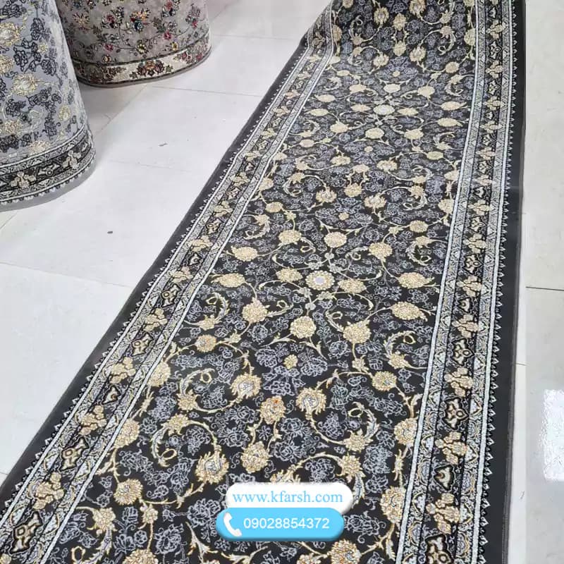 فرش کناره ۷۰۰ شانه دودی افشان طلاکوب