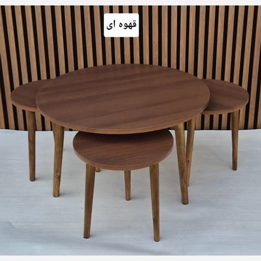 میز جلو مبلی و عسلی طرح گرد 4 تیکه مبلمان فرنا مدل 1132732