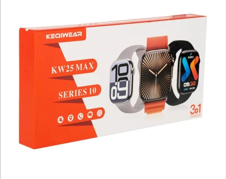 ساعت هوشمند KEQIWEAR مدل KW25 Max Series 10 همراه با ۳ بند رنگی و تماس بلوتوثی — تصویر ۶