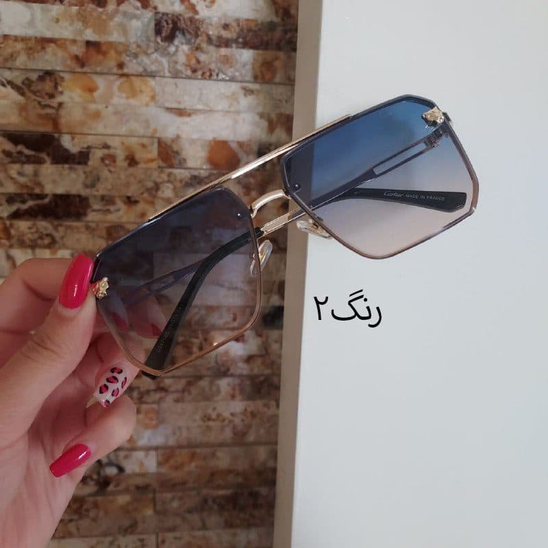 عینک آفتابی مردانه شیشه سنگی برند cartier — تصویر ۴