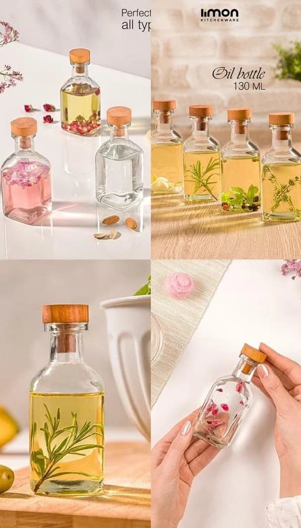 بطری لیمون 130 میلی لیتر درب چوبی کد 226559 — تصویر ۲