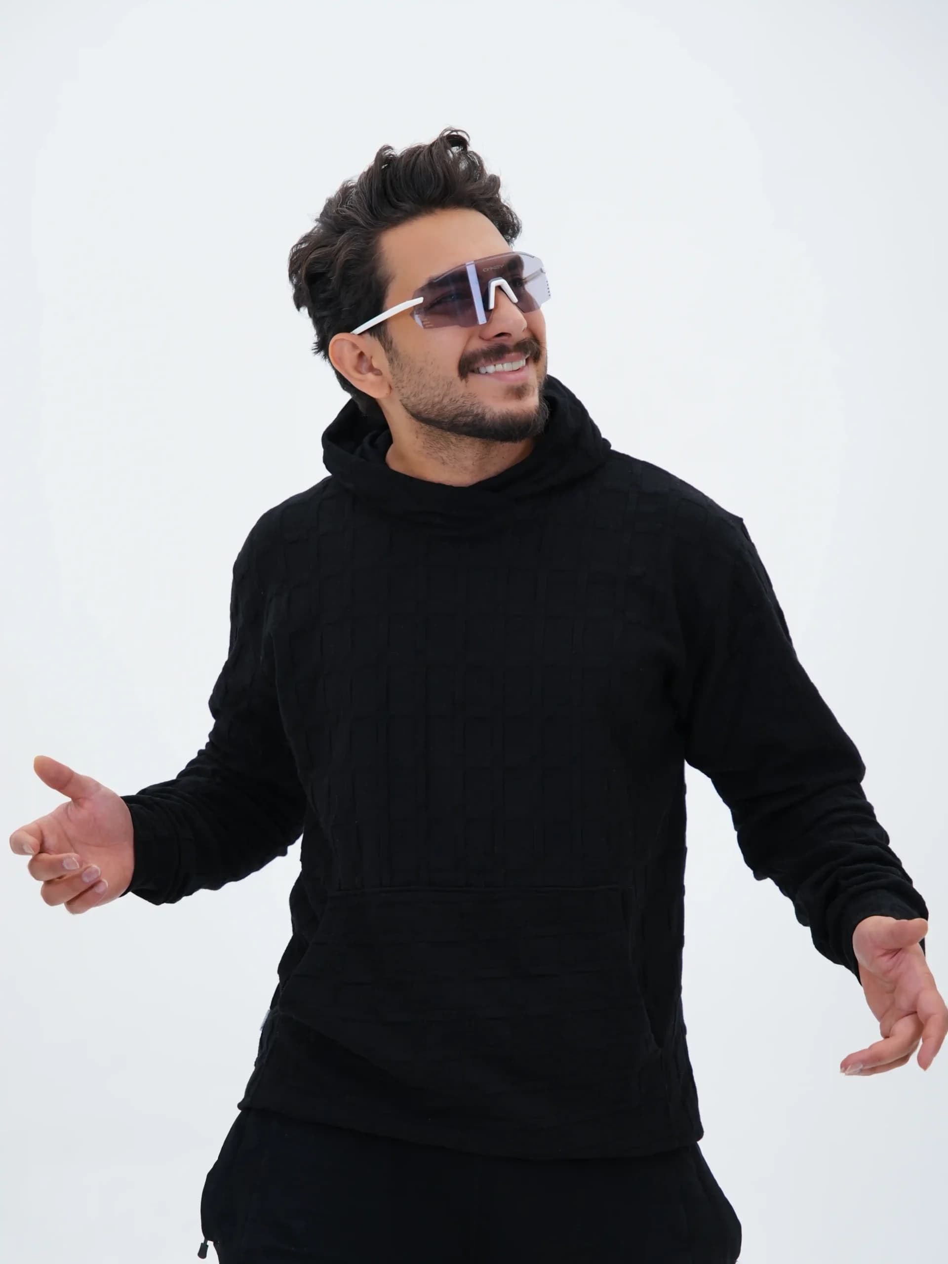 هودی مردانه پنبه طرح مربع کد 50239 — تصویر ۶