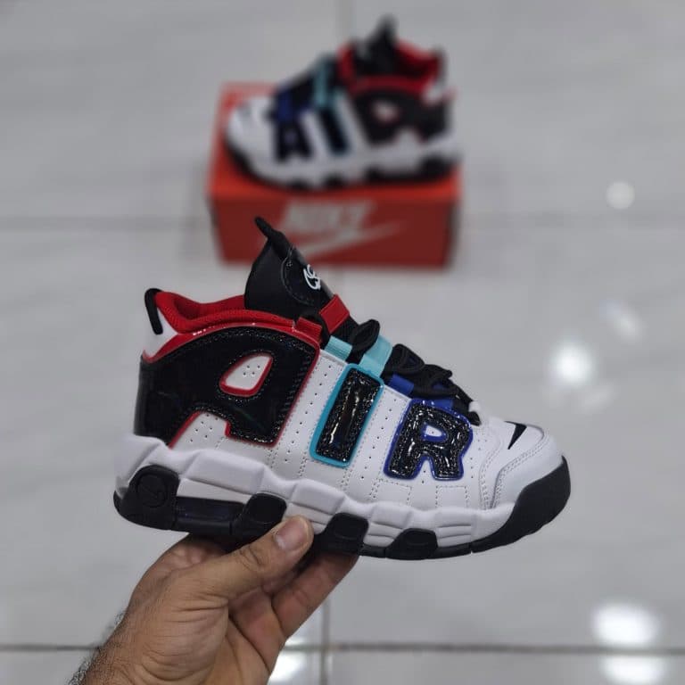 کتونی بچه گانه نایک ایر آپتمپو سفید مشکی Nike Air UPTEMPO — تصویر ۲