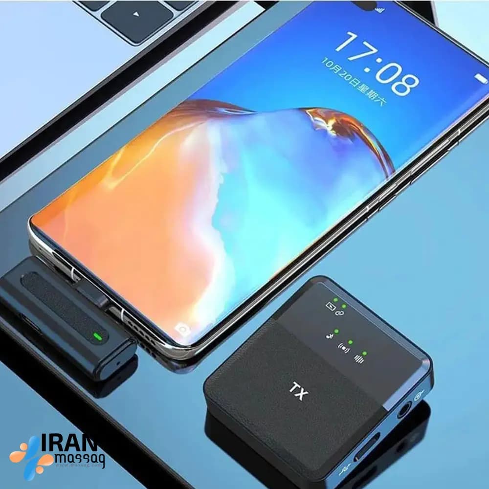 میکروفون یقهای بیسیم مدل SX8 | برای آیفون — تصویر ۲