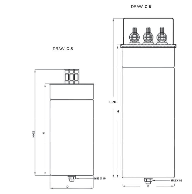 خازن 40 کیلووار سیلندری رزینی پارس شریم 440 ولت MC-N400-R0440-S1R3 — تصویر ۴