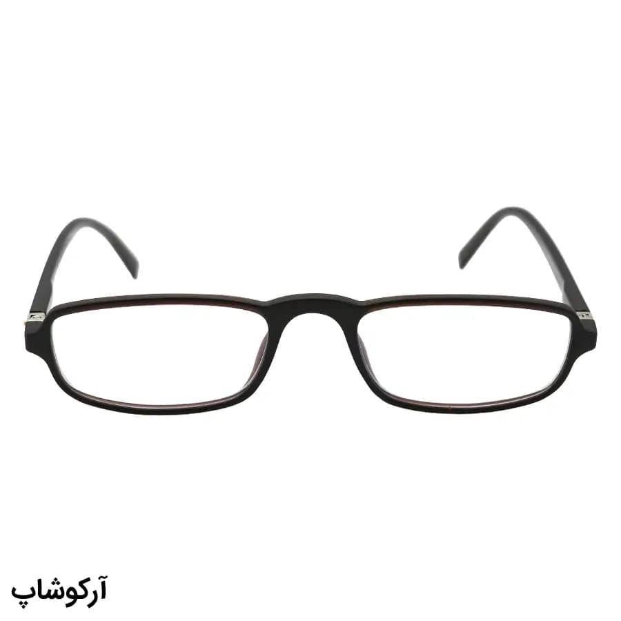 عینک مطالعه نزدیک بین نمره +1.50، با فریم مستطیلی، رنگ قهوهای، لولا فنردار و لنز بلوکات مدل RY3902 — تصویر ۲
