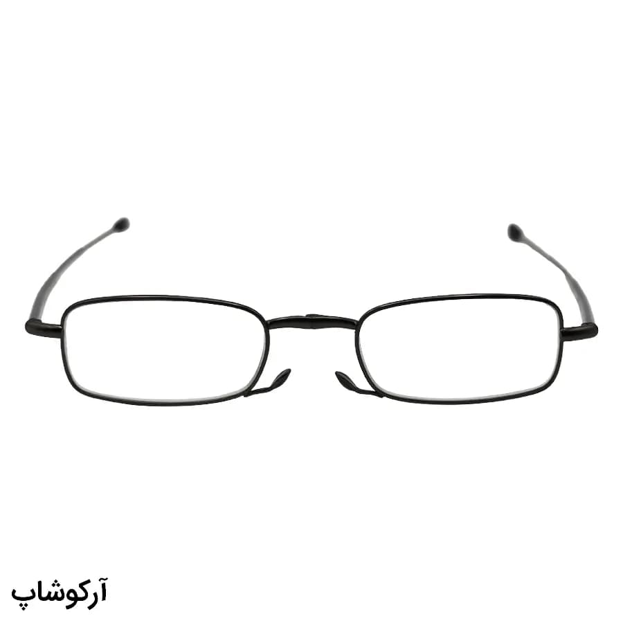 عینک مطالعه نزدیک بین با نمره +1.50 فریم مستطیلی، رنگ نوک مدادی و دسته آنتنی و جمعشونده مدل HD0520 — تصویر ۲