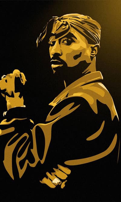 تابلو خواننده ها تصویر توپاک 2pac رپر — تصویر ۲