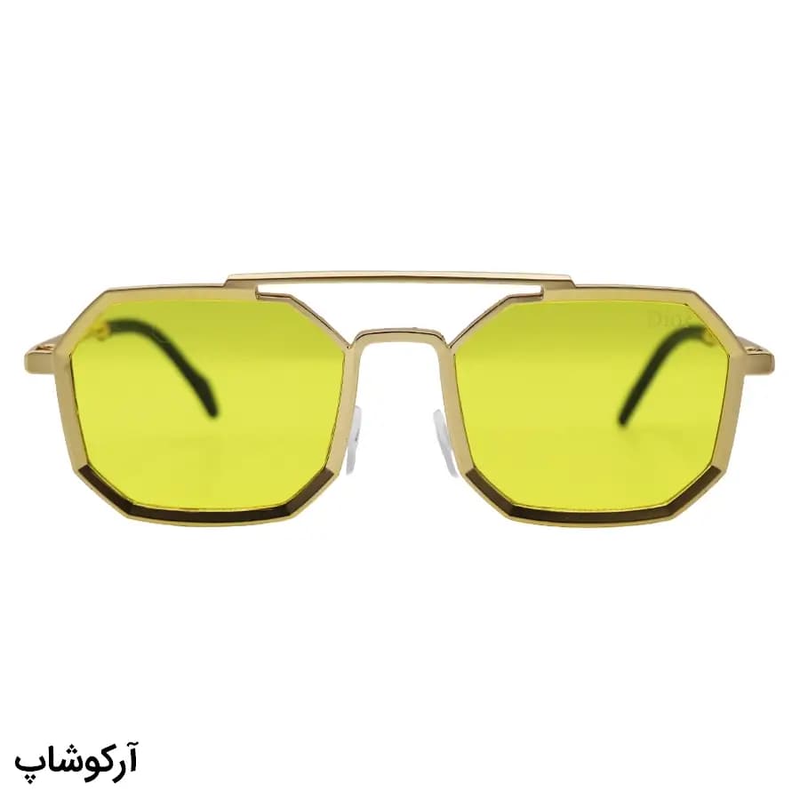 عینک دید در شب Dior با فریم طلایی رنگ، شکل مستطیلی، از جنس فلزی و لنز زرد رنگ مدل 2626 — تصویر ۳