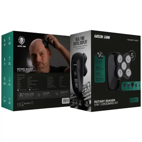 ریش تراش و ماشین اصلاح بدن گرین لاین مدل Green Lion Rotary Shaver 5-In-1 Grooming Kit — تصویر ۸