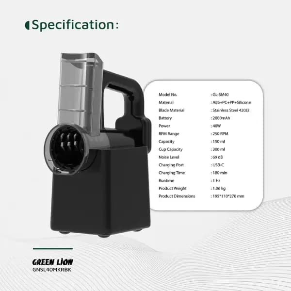 سالاد ساز گرین لاین مدل Green Lion Salad Maker Slicing, Chopping, Shredding GNSL40MKRBK — تصویر ۲