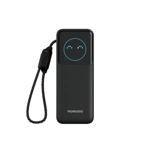 پاور بانک 20000 هزار پرودو مدل Porodo Polo II 20000mAh Power Bank with Built-in USB-C Cable
