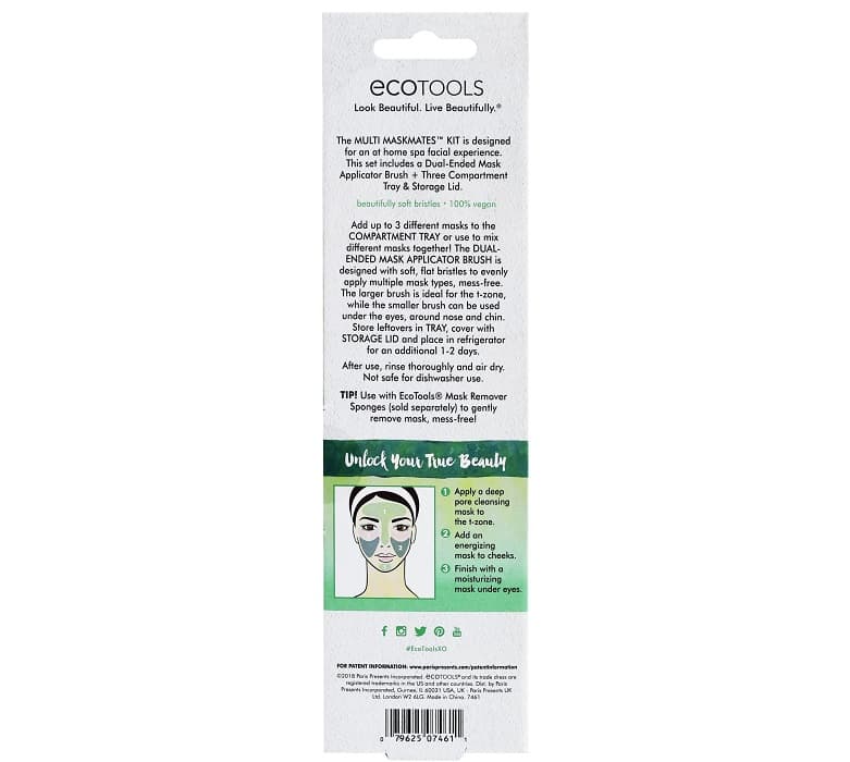 ست براش و ظرف مخصوص ماسک صورت اکوتولز ecotools اصل مدل Muli Maskmates — تصویر ۲