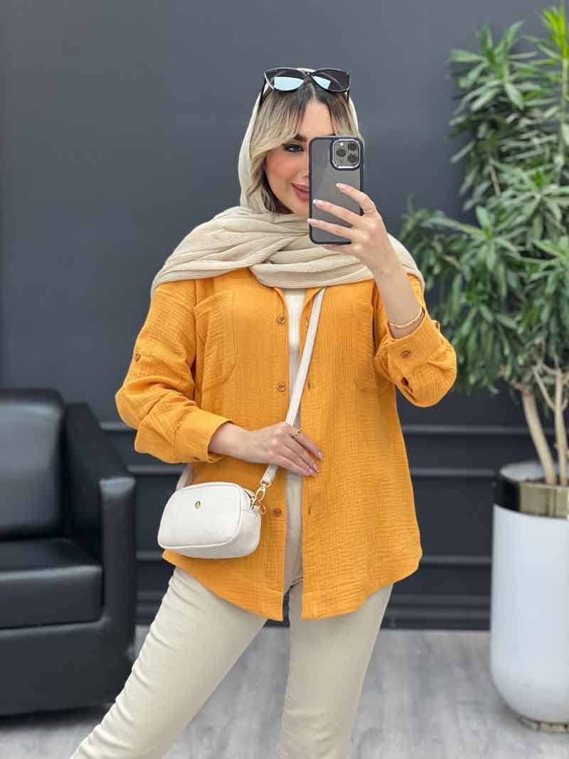 شومیز آستین پاگن پشت پیله کد 4463 — تصویر ۲