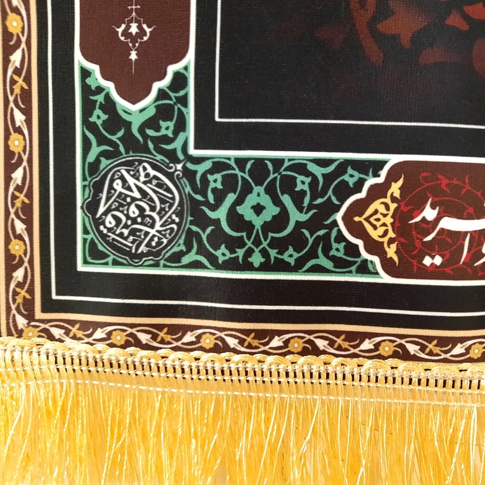 کتیبه فاطمیه مخمل افقی گل تاب فشار در و دیوار ندارد کد 50576 — تصویر ۲