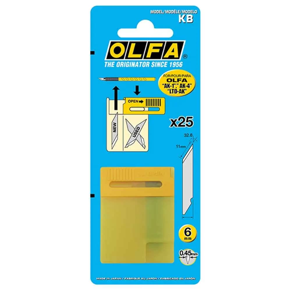 تیغ کاتر قلمی الفا مدل OLFA KB با زاویه 32 درجه بسته 25 عددی