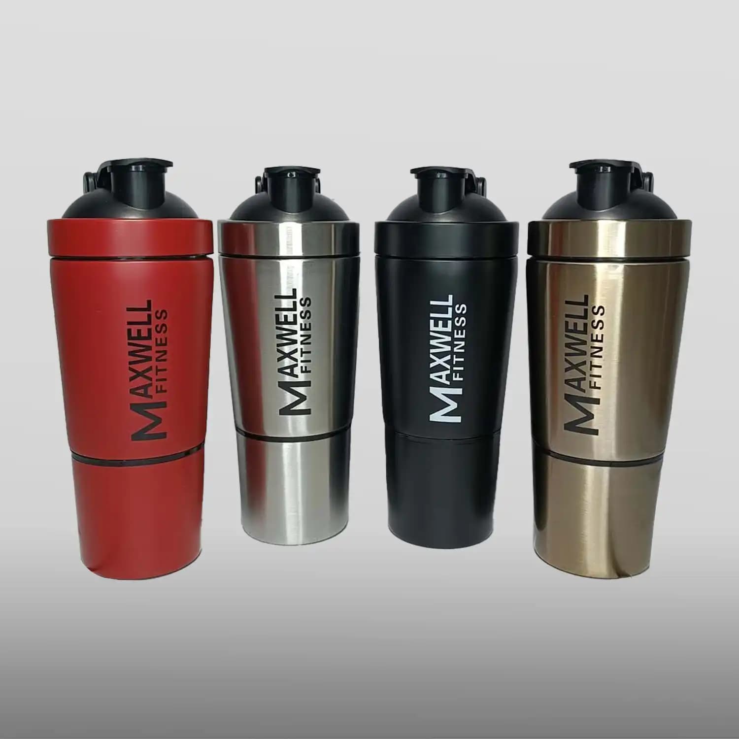 شیکر 2 تکه استیل MAXWELL FITNESS وارداتی — تصویر ۲