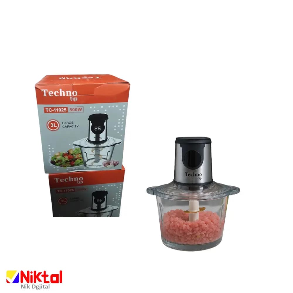 خردکن برقی مدل TC- 11025 | با تیغه 6 تایی، 3 لیتری، برند Techno Tip — تصویر ۲