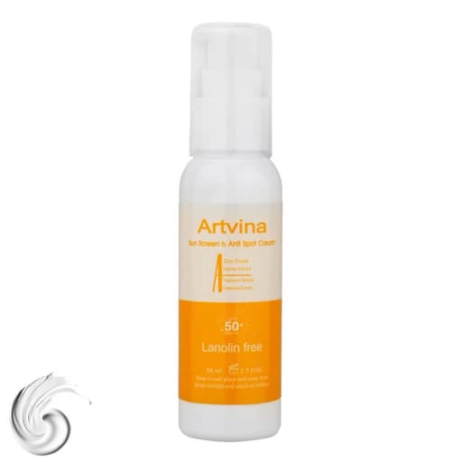 کرم ضد آفتاب بیرنگ صورت آرت وینا SPF 50 مدل Lanolin Free محافظ PA مناسب برای انواع پوست حجم 50 میلیلیتر