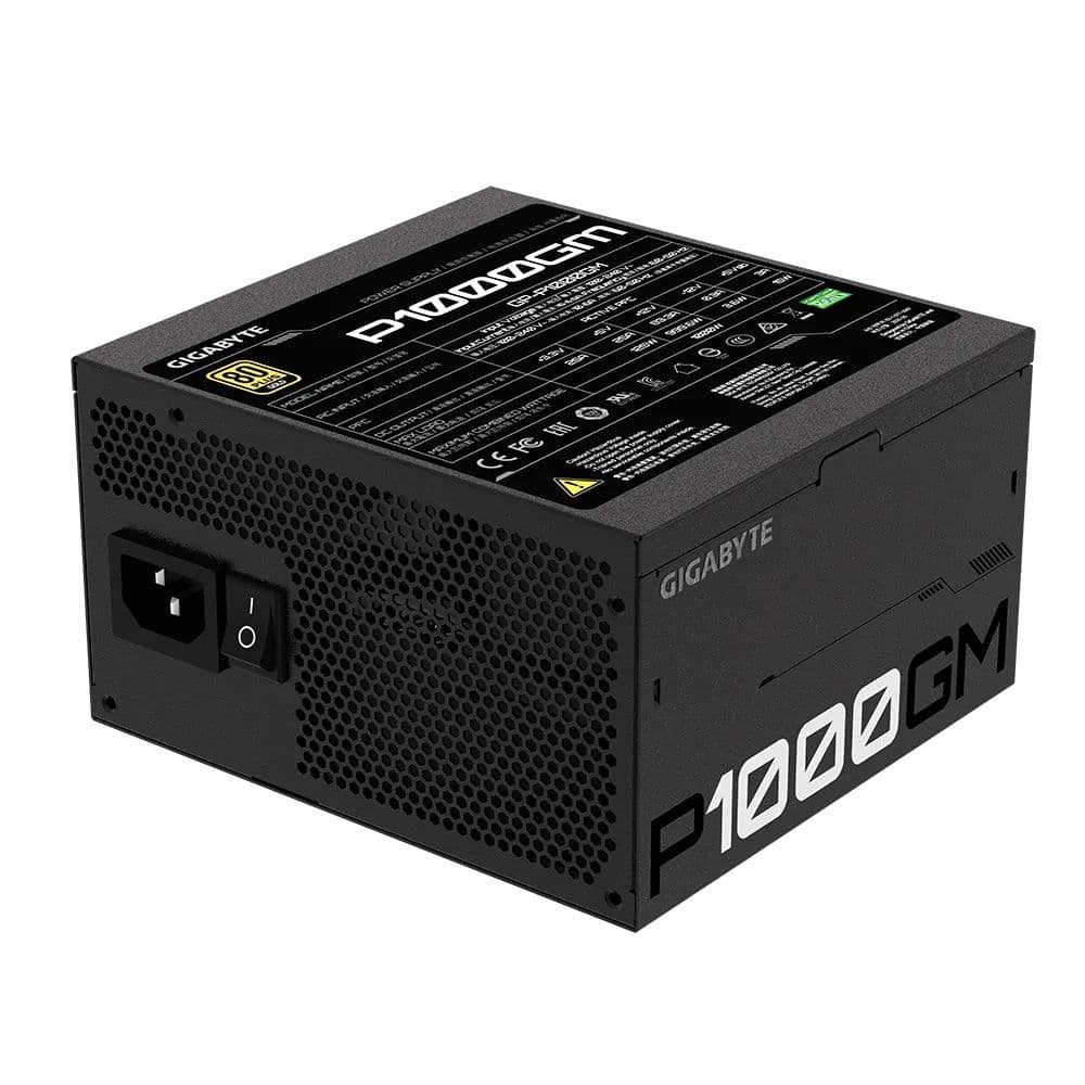منبع تغذیه کامپیوتر گیگابایت مدل GIGABYTE P1000GM FULL MADULAR کارکرده — تصویر ۳