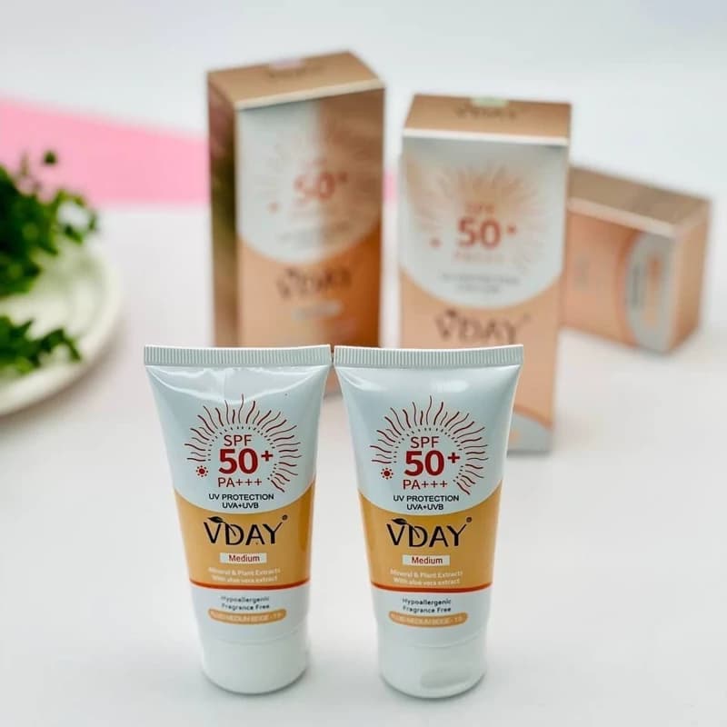 کرم ضد آفتاب رنگی وی دی Vday بژ متوسط SPF50 — تصویر ۹