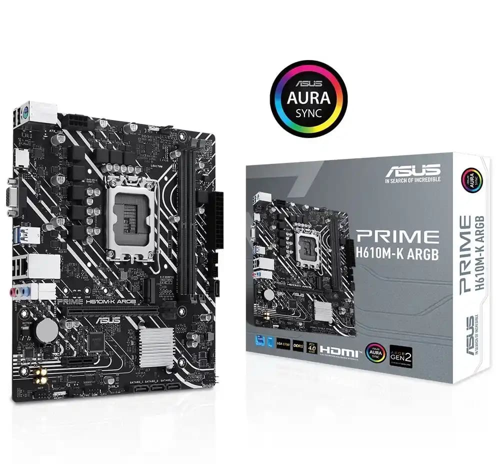 مادربرد ایسوس | مدل ASUS PRIME H610M-K ARGB | سوکت 1700 | نوع رم DDR4 — تصویر ۲